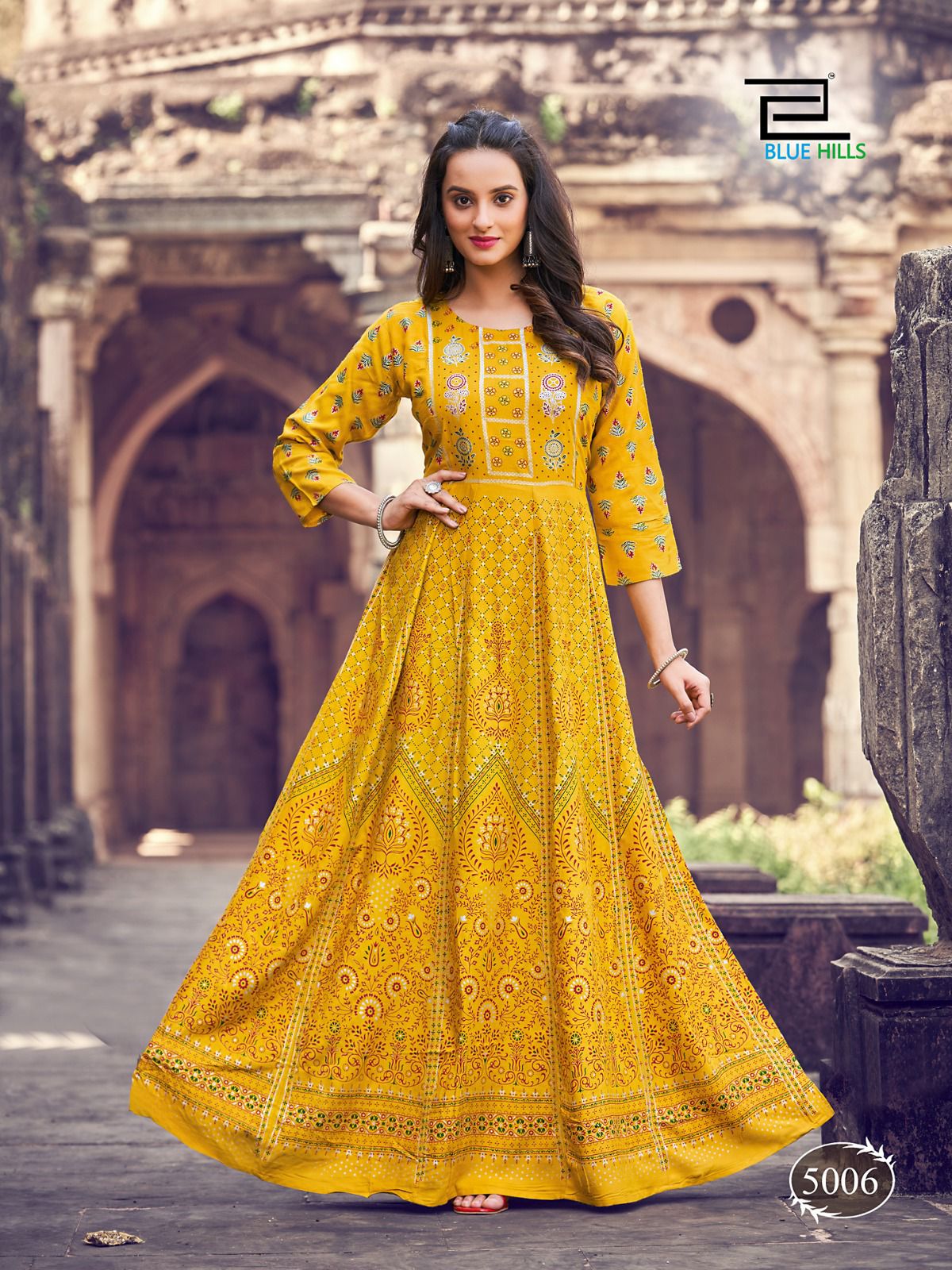 Blue Hills Festival Night Vol 5 Printed Wholesale Anarkali Kurtis Catalog